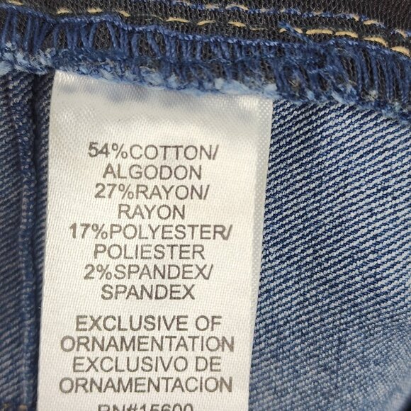 Democracy Jeans Womens Ab Solution 14P Blue Distressed Denim (33X26) - Picture 10 of 11